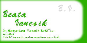 beata vancsik business card